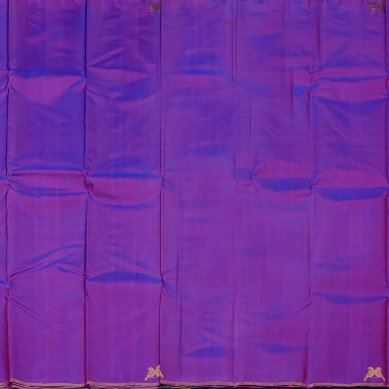 Hayagrivas Handloom Kanjivaram Silk saree in Purple with Dark Green KBE291E4-2