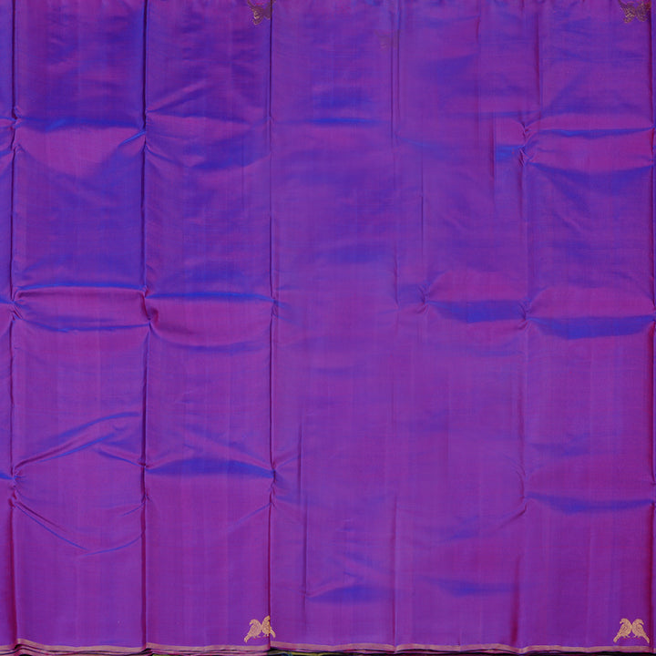 Hayagrivas Handloom Kanjivaram Silk saree in Purple with Dark Green KBE291E4-2