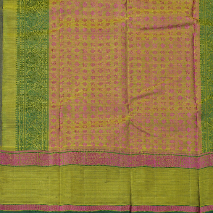 Hayagrivas Dark Blue Handloom Kanjivaram Silk Saree with Mehandi Green Border KBD2174C2-1