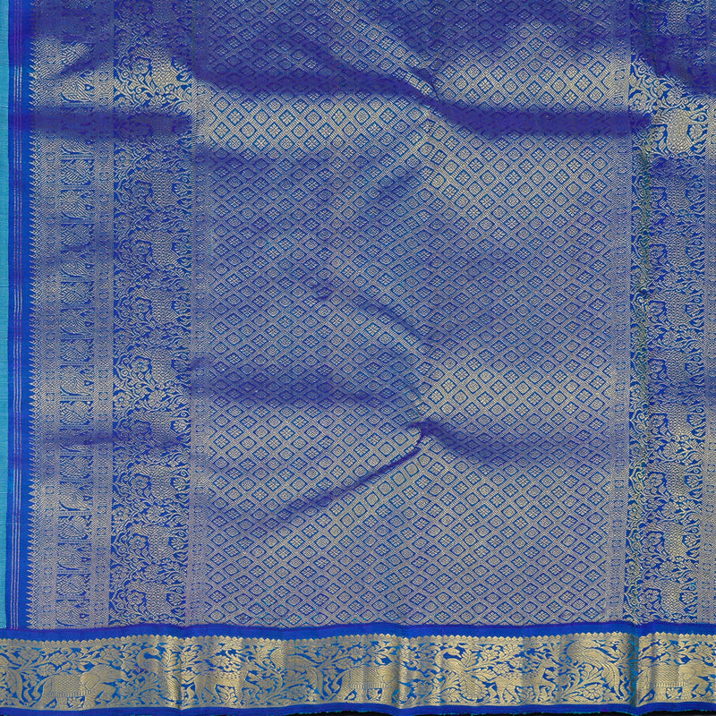 Hayagrivas Handloom Kanjivaram Silk Saree in Dreamy Light Pastel Blue KBD2175C2-1