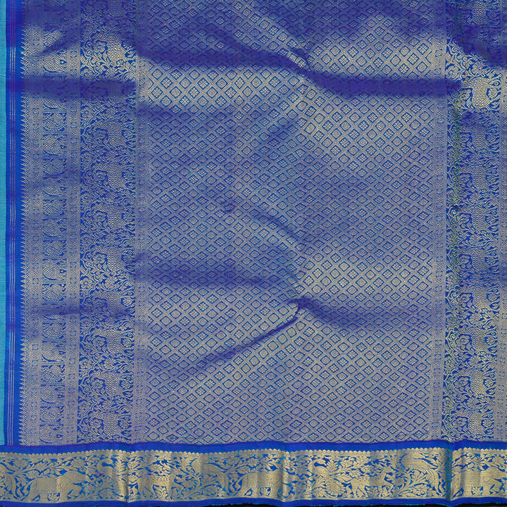 Hayagrivas Handloom Kanjivaram Silk Saree in Dreamy Light Pastel Blue KBD2175C2-1
