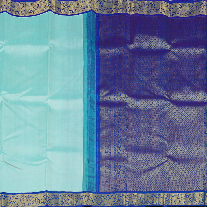 Hayagrivas Handloom Kanjivaram Silk Saree in Dreamy Light Pastel Blue KBD2175C2-1
