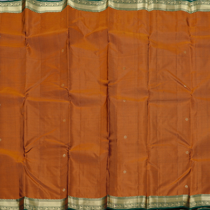 Hayagrivas Handloom Kanjivaram Silk Saree in Timeless Burnt Orange KBD2176C1-2