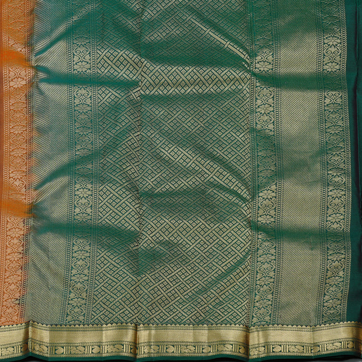 Hayagrivas Handloom Kanjivaram Silk Saree in Timeless Burnt Orange KBD2176C1-2