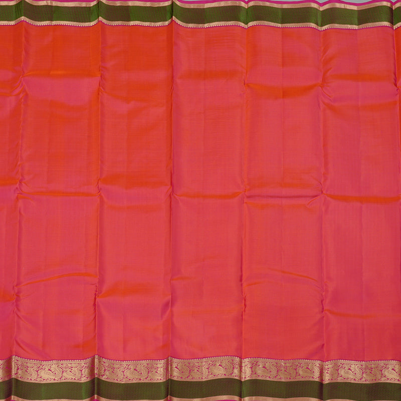 Hayagrivas Handloom Kanjivaram Silk Saree in Soft Orangish Pink KBD2176C2-12