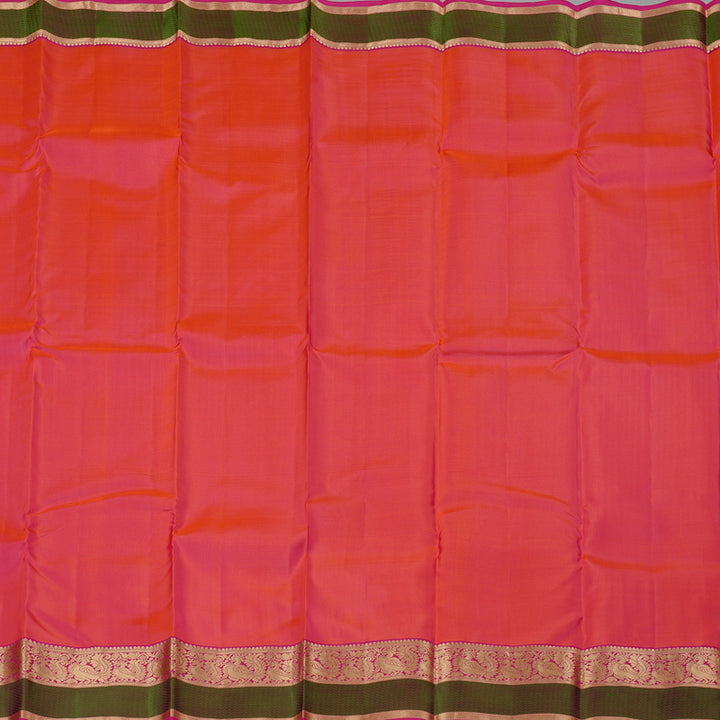 Hayagrivas Handloom Kanjivaram Silk Saree in Soft Orangish Pink KBD2176C2-12