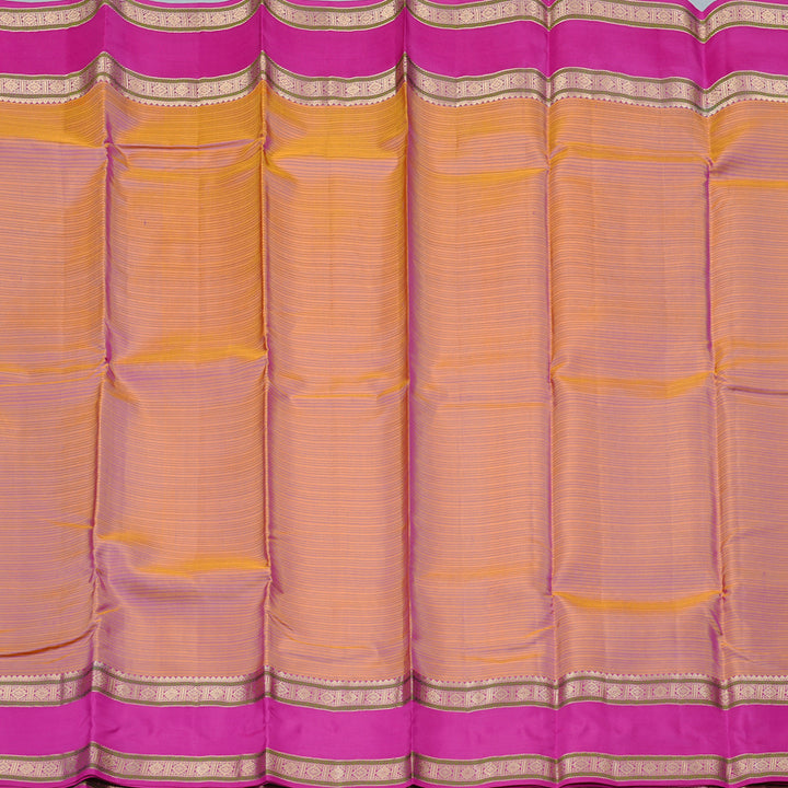 Hayagrivas Orangish Pink Handloom Kanjivaram Silk Saree with Pink Border KBD2176C3-2