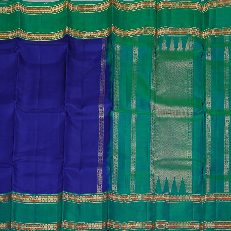 Hayagrivas Handloom Kanjivaram Silk Saree in Bold Blue KBD2176C3-3