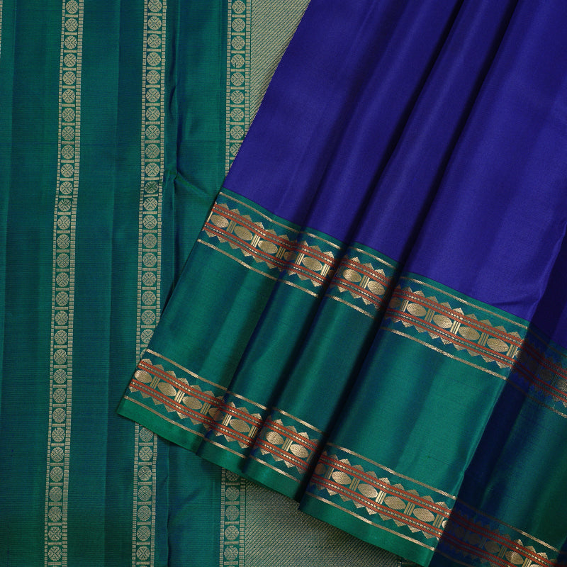 Hayagrivas Handloom Kanjivaram Silk Saree in Bold Blue KBD2176C3-3