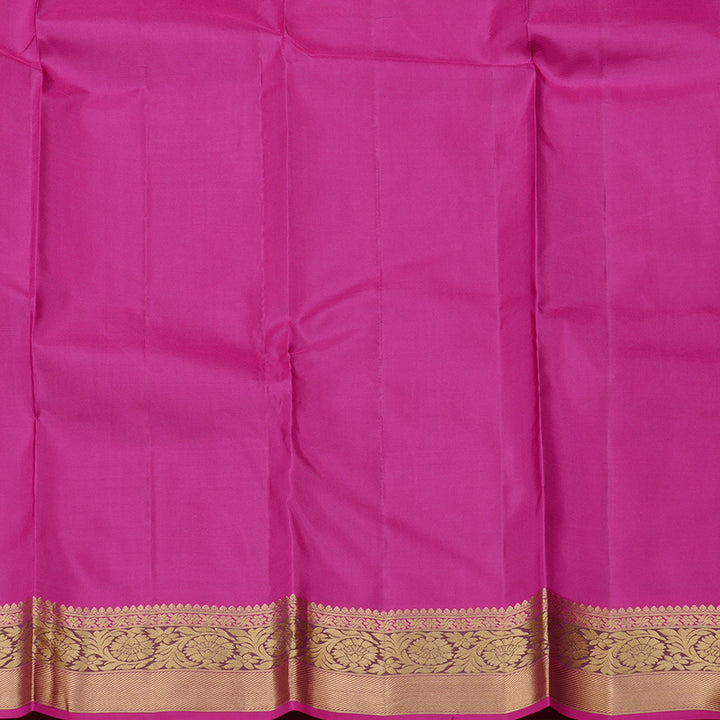 Hayagrivas Purple Handloom Kanjivaram Silk Saree with Pink Border KBD2176C4-2