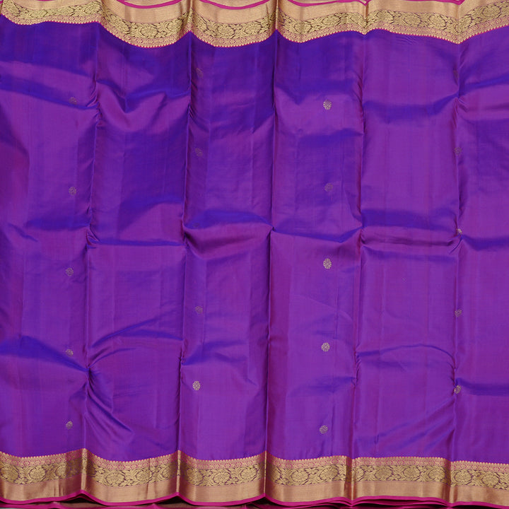 Hayagrivas Purple Handloom Kanjivaram Silk Saree with Pink Border KBD2176C4-2