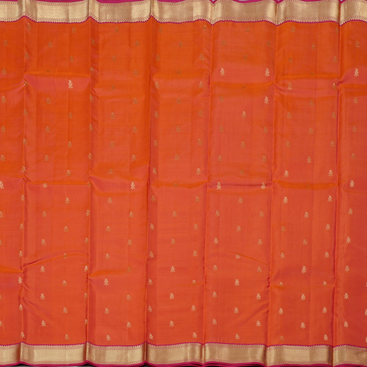 Hayagrivas Handloom Kanjivaram Silk Saree in Gorgeous Dark Orange KBD2176C4-9