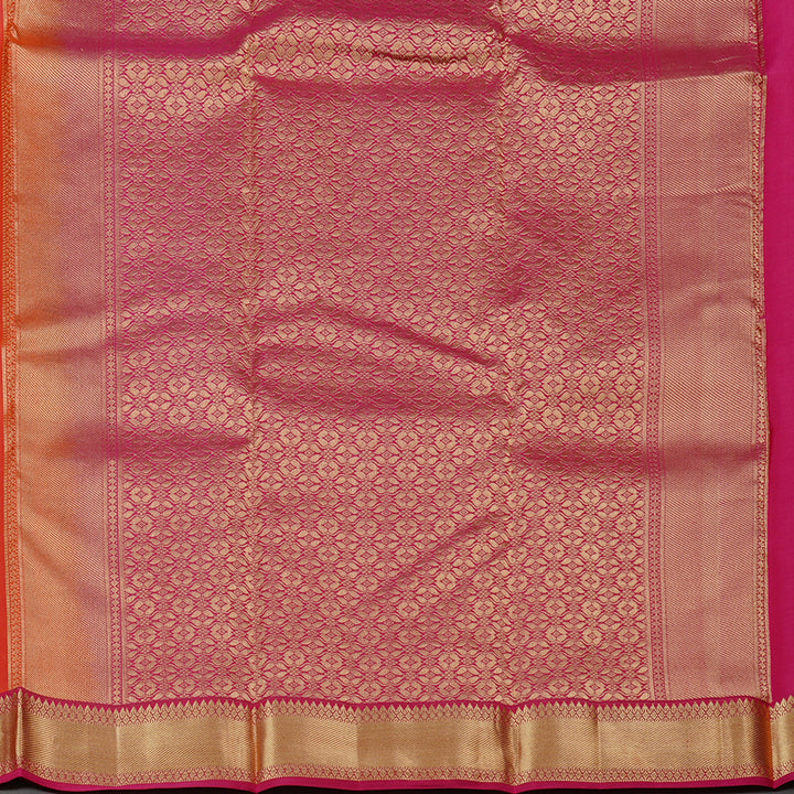 Hayagrivas Handloom Kanjivaram Silk Saree in Gorgeous Dark Orange KBD2176C4-9