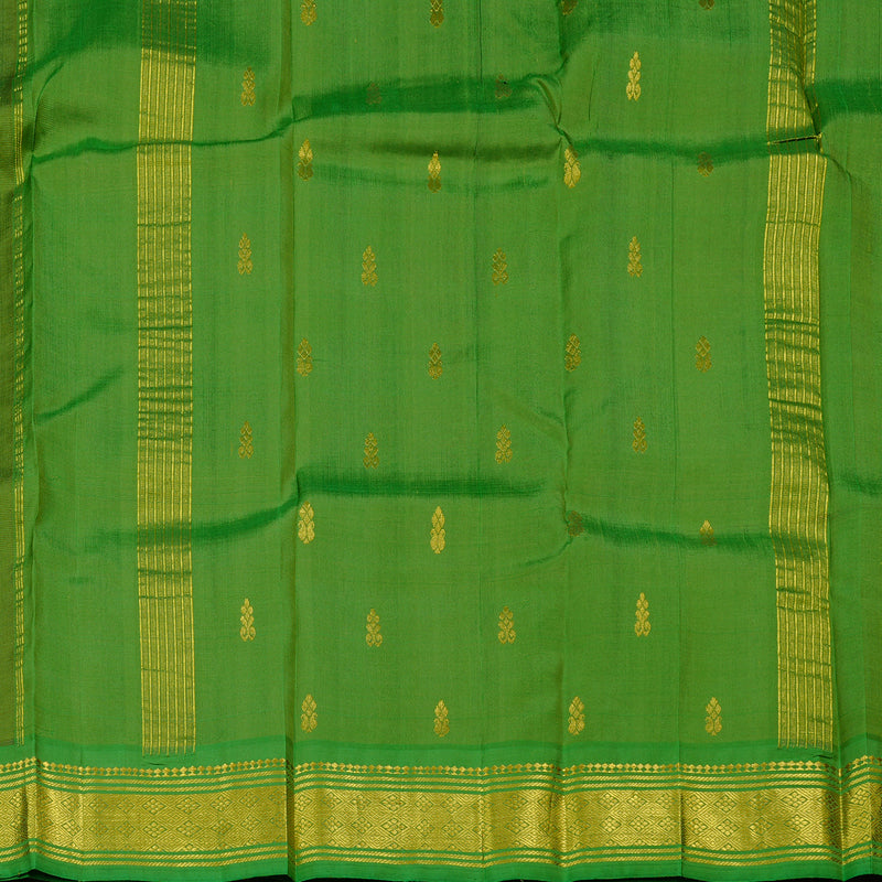 Hayagrivas Olive Green Handloom Kanjivaram Silk Saree with Green Border KBD2177C1-1