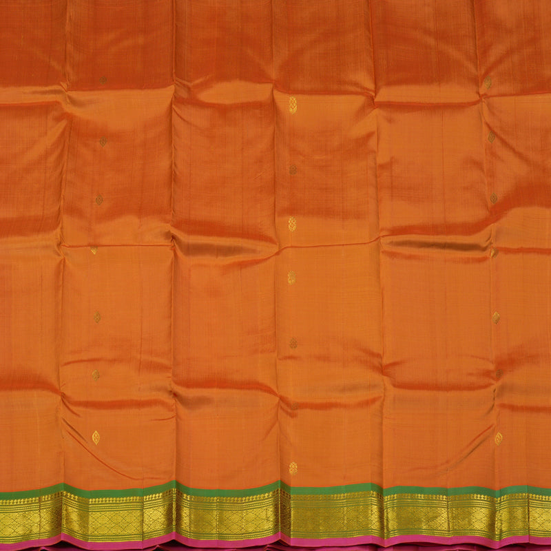 Hayagrivas Mango Yellow Handloom Kanjivaram Silk Saree with Mandhalir Border KBD2177C2-10