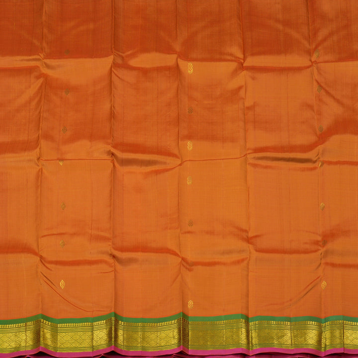Hayagrivas Mango Yellow Handloom Kanjivaram Silk Saree with Mandhalir Border KBD2177C2-10