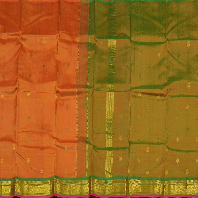 Hayagrivas Mango Yellow Handloom Kanjivaram Silk Saree with Mandhalir Border KBD2177C2-10