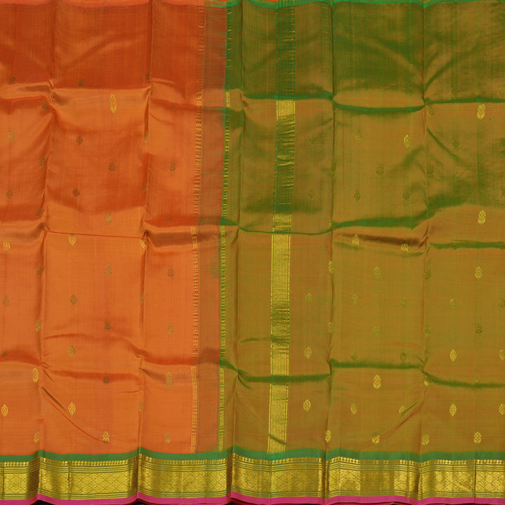 Hayagrivas Mango Yellow Handloom Kanjivaram Silk Saree with Mandhalir Border KBD2177C2-10