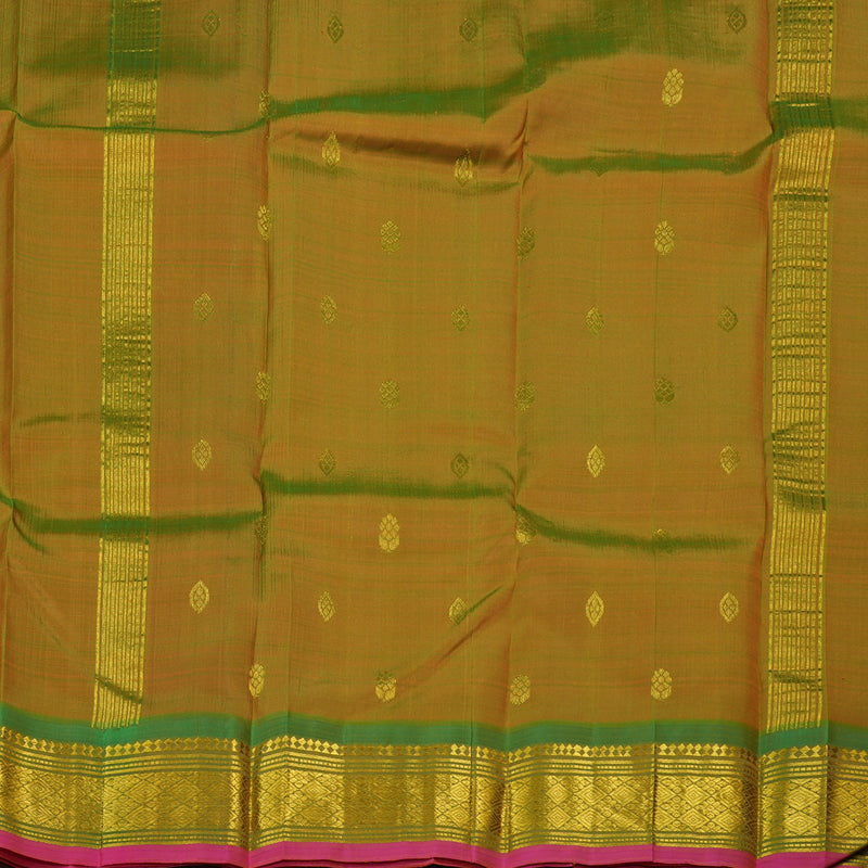 Hayagrivas Mango Yellow Handloom Kanjivaram Silk Saree with Mandhalir Border KBD2177C2-10