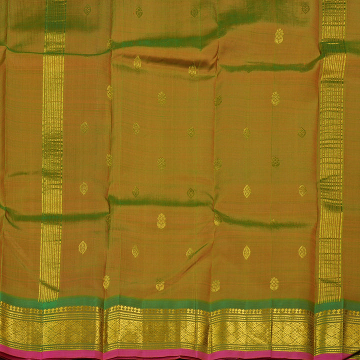 Hayagrivas Mango Yellow Handloom Kanjivaram Silk Saree with Mandhalir Border KBD2177C2-10