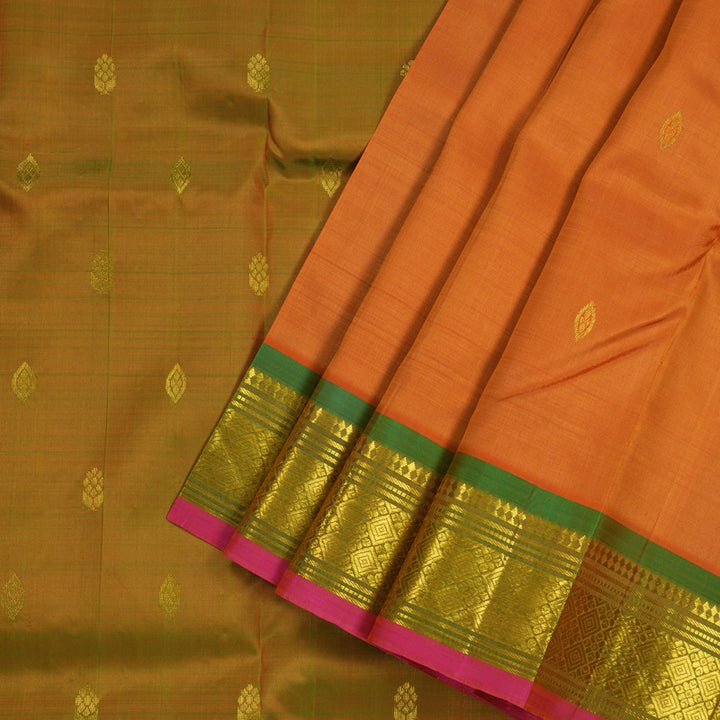 Hayagrivas Mango Yellow Handloom Kanjivaram Silk Saree with Mandhalir Border KBD2177C2-10