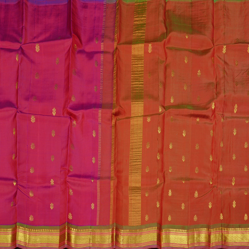 Hayagrivas Purple Handloom Kanjivaram Silk Saree with Mandhalir Border KBD2177C2-11