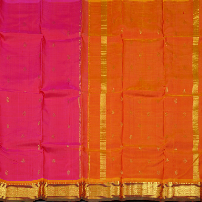 Hayagrivas Handloom Pure Kanjivaram Silk Saree in Charming Reddish Pink KBD2177C2-12