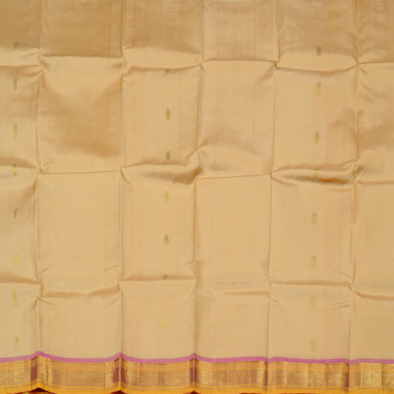Hayagrivas Sandal Handloom Kanjivaram Silk Saree with Baby Pink Border KBD2177C2-18