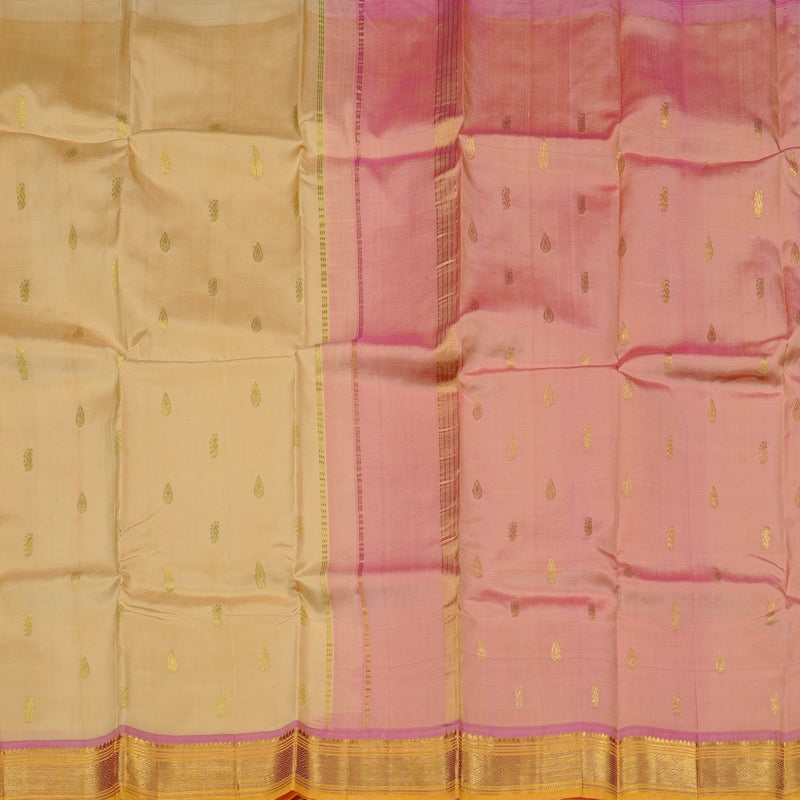 Hayagrivas Sandal Handloom Kanjivaram Silk Saree with Baby Pink Border KBD2177C2-18