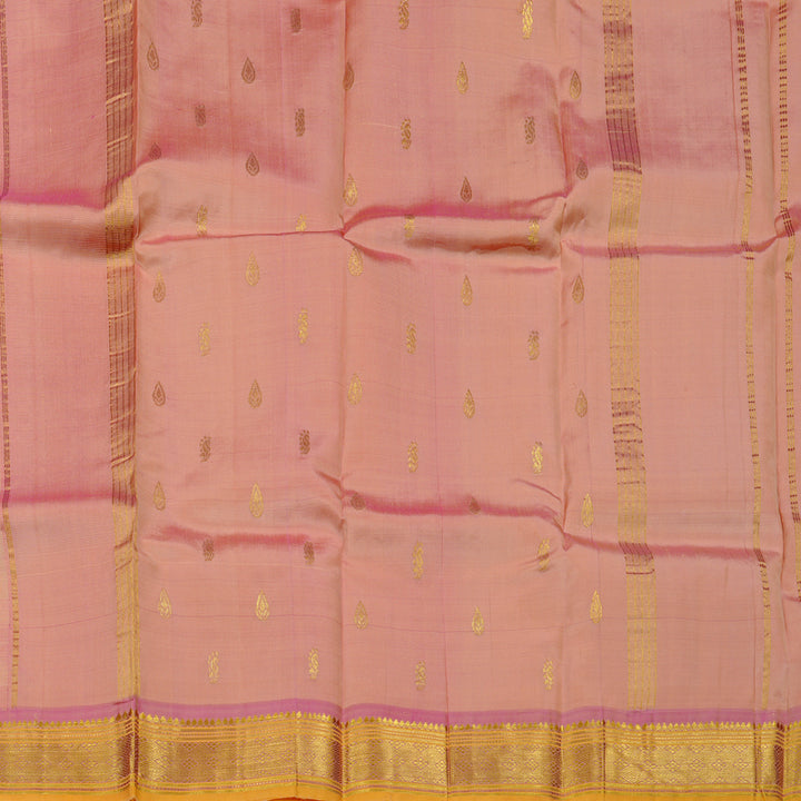 Hayagrivas Sandal Handloom Kanjivaram Silk Saree with Baby Pink Border KBD2177C2-18