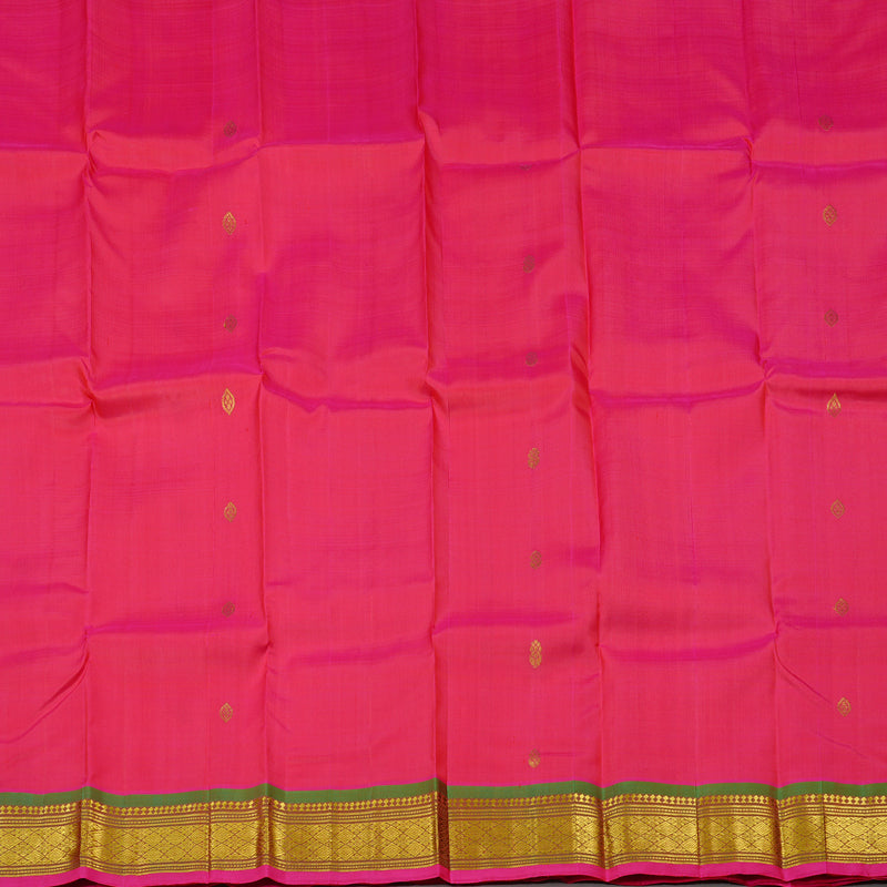 Hayagrivas Handloom Kanjivaram silk saree in Reddish pink with manthalir KBD2177C2-2