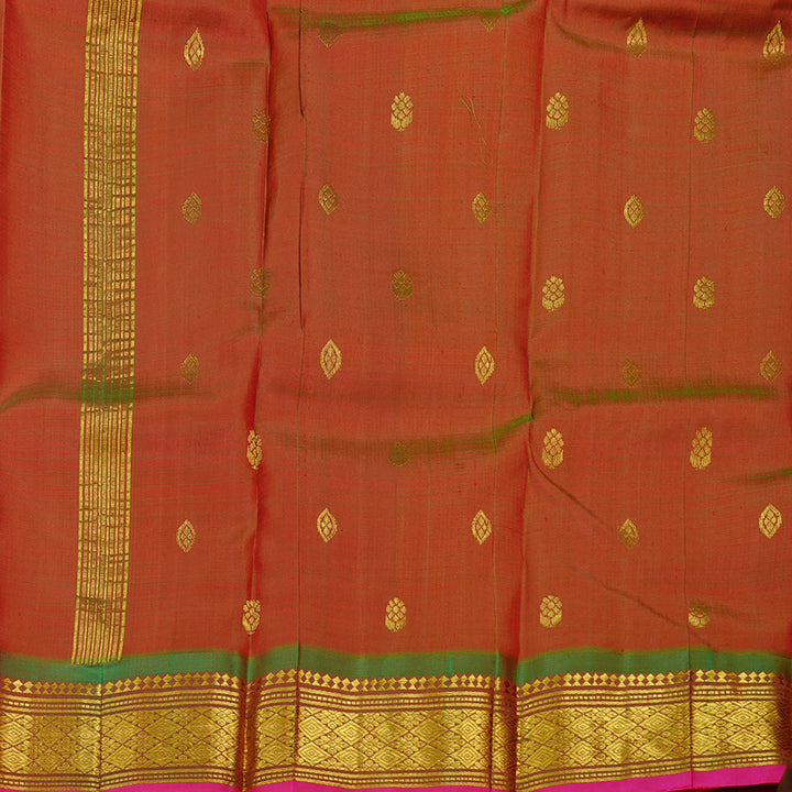 Hayagrivas Handloom Kanjivaram silk saree in Reddish pink with manthalir KBD2177C2-2