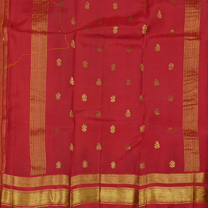 Hayagrivas Light Lemon Yellow Handloom Kanjivaram Silk Saree with Green With Maroon Border KBD2177C3-13