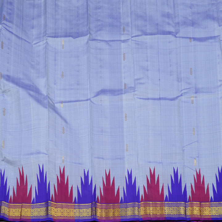 Hayagrivas Sky Blue Handloom Kanjivaram Silk Saree with Blue With Purple Border KBD2177C3-18