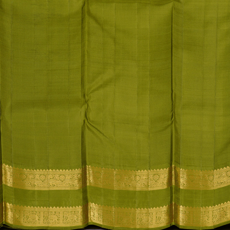 Hayagrivas Handloom Kanjivaram Silk Saree in Turquoise -blue KBD2178C3-2