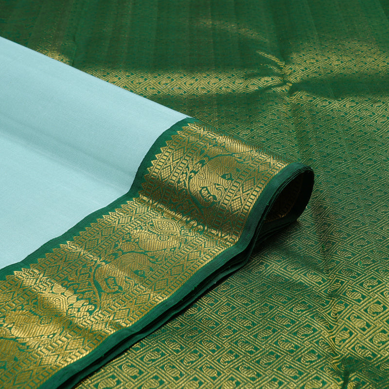 Hayagrivas Handloom Kanjivaram Silk Saree in Soothing Pastel Blue KBD2178C5-1