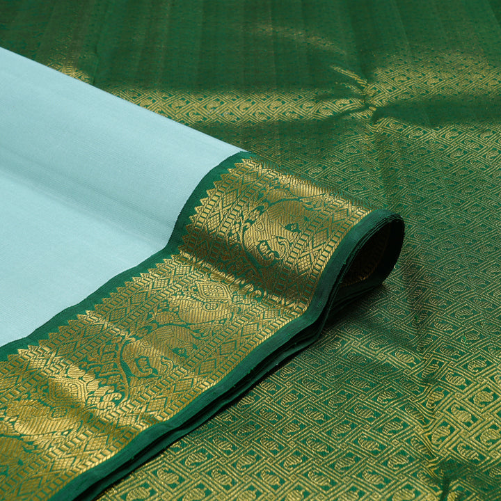 Hayagrivas Handloom Kanjivaram Silk Saree in Soothing Pastel Blue KBD2178C5-1