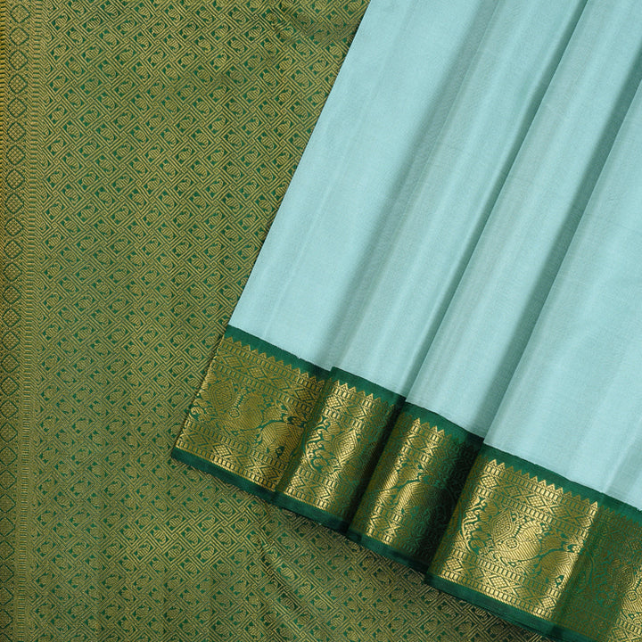 Hayagrivas Handloom Kanjivaram Silk Saree in Soothing Pastel Blue KBD2178C5-1