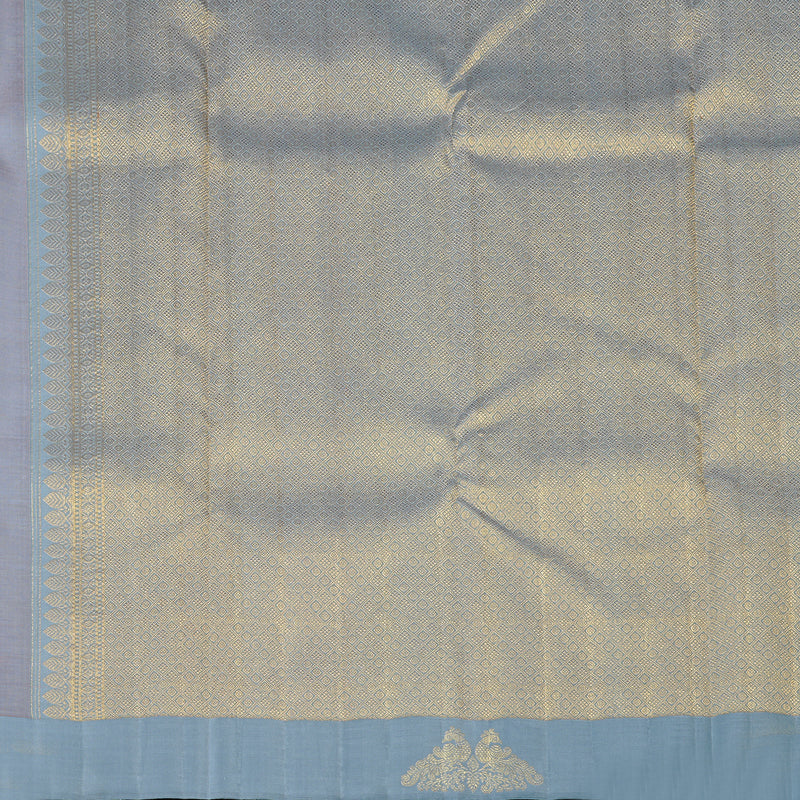 Hayagrivas Guava Pink Handloom Kanjivaram Silk Saree with Grey Border KBD2178C6-1