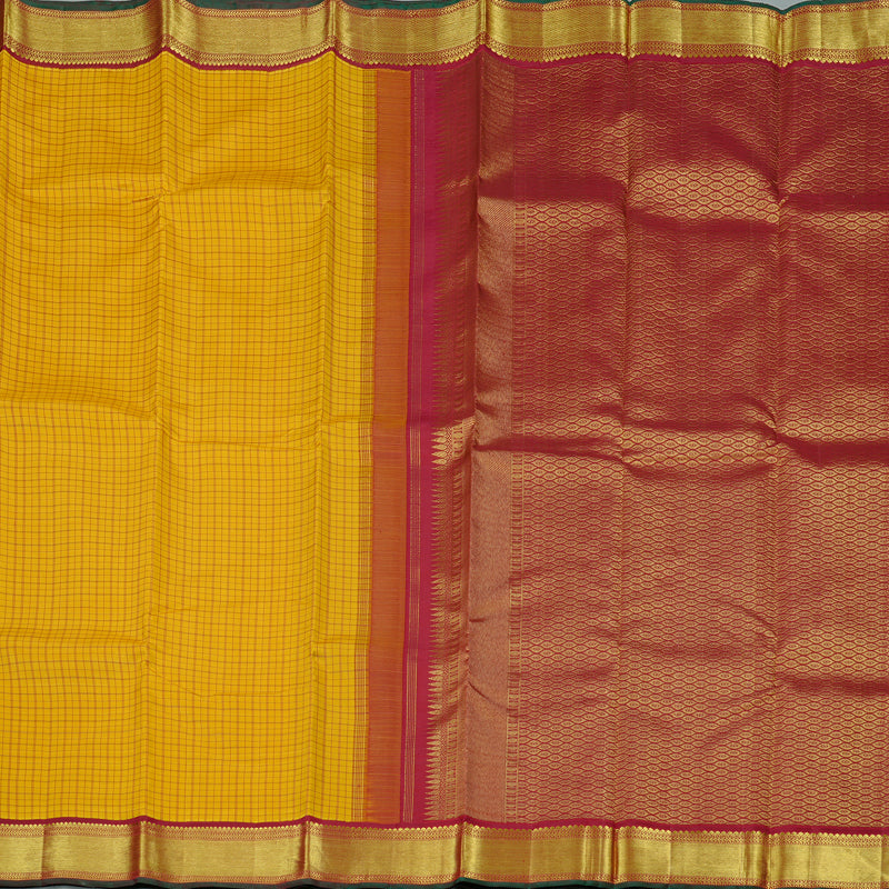 Hayagrivas Handloom Kanjivaram Silk Saree in Opulent Mustard Yellow KBD2179C4-1