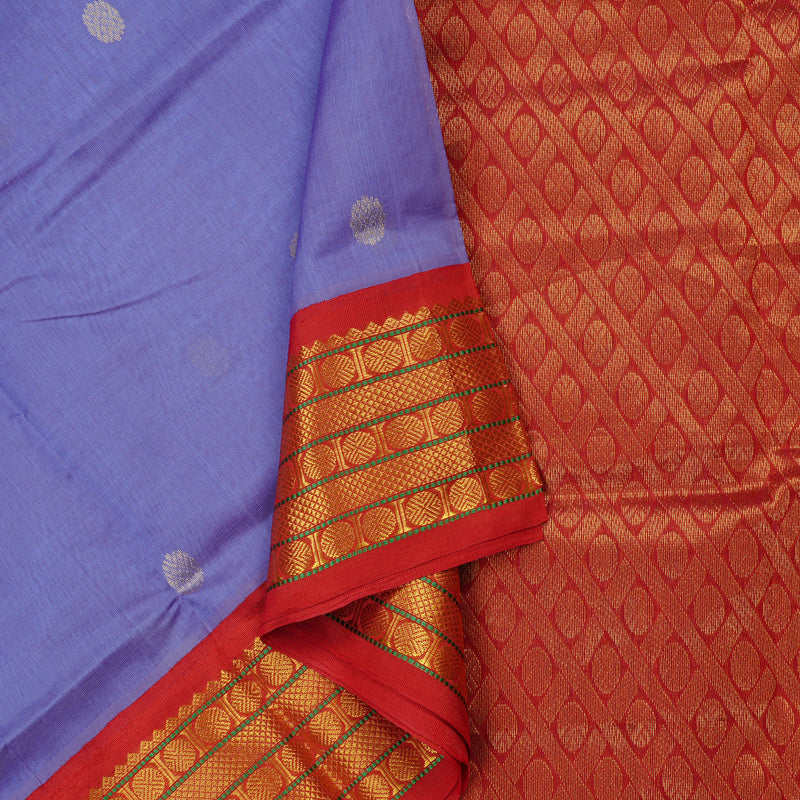 Hayagrivas Handloom Silk Cotton Saree in Serene Lavender KBD2183C1-3