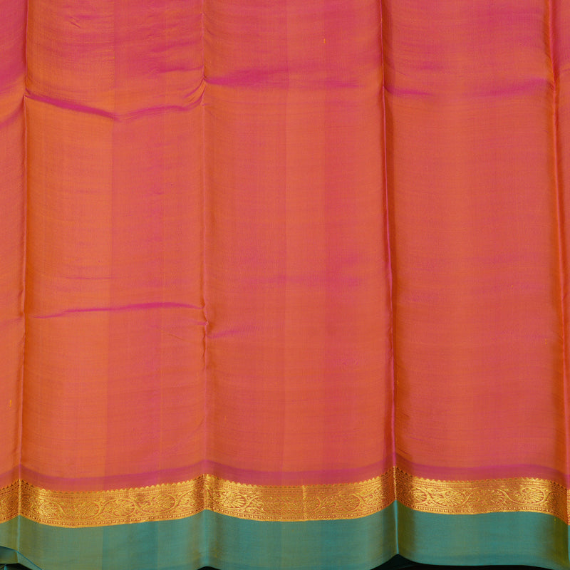 Hayagrivas Yellow Handloom Kanjivaram Silk Saree with Sky Blue Border KBD2185C3-2