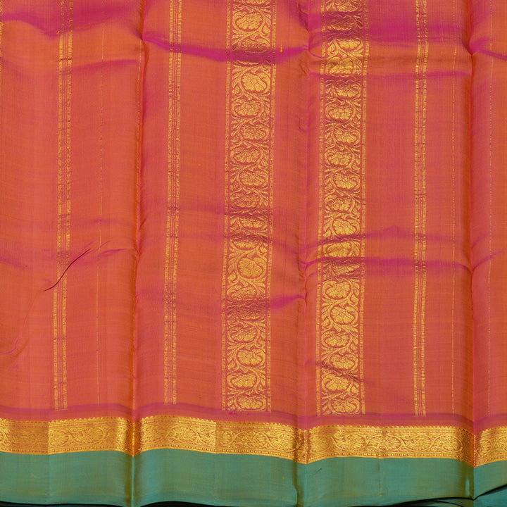 Hayagrivas Yellow Handloom Kanjivaram Silk Saree with Sky Blue Border KBD2185C3-2