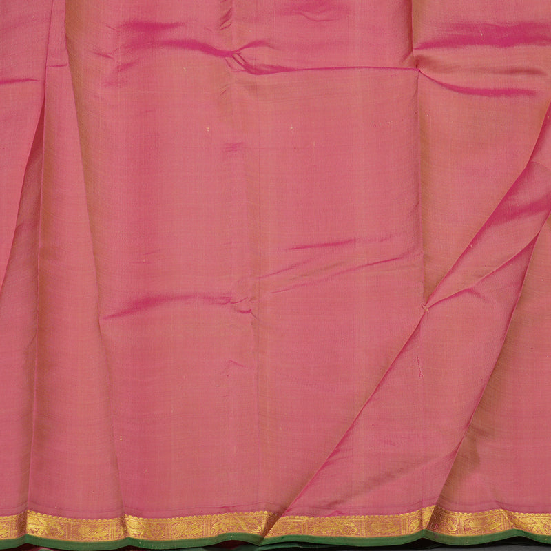 Hayagrivas Peach Pink Handloom Kanjivaram Silk Saree with Onion Pink Border KBD2185C3-3