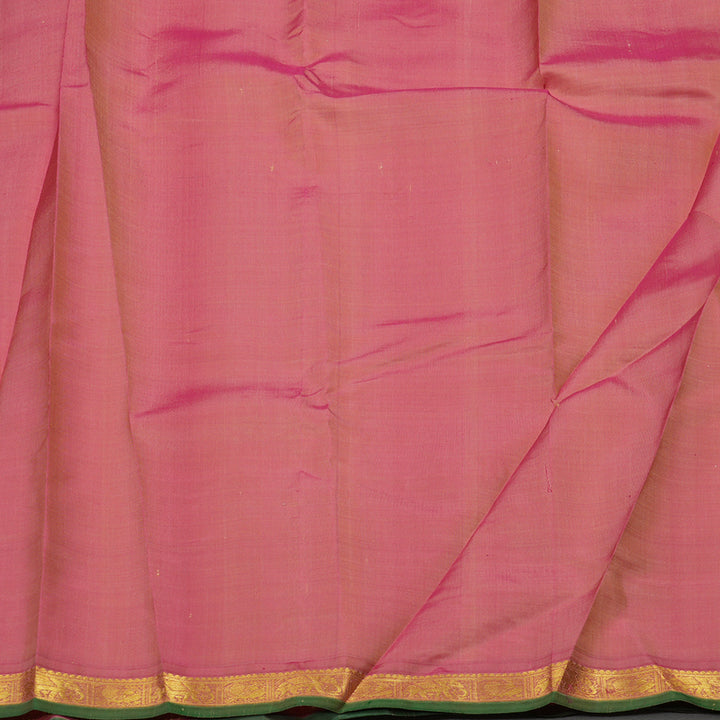 Hayagrivas Peach Pink Handloom Kanjivaram Silk Saree with Onion Pink Border KBD2185C3-3