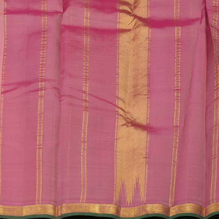 Hayagrivas Peach Pink Handloom Kanjivaram Silk Saree with Onion Pink Border KBD2185C3-3