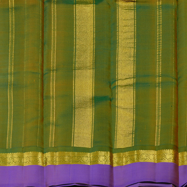 Hayagrivas Mango Yellow Handloom Kanjivaram Silk Saree with Purple Border KBD2185C3-4
