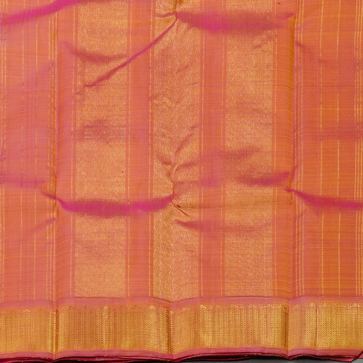 Hayagrivas Yellow Handloom Kanjivaram Silk Saree with Dual Tone (Pink With Yellow) Border KBD2185C5-2