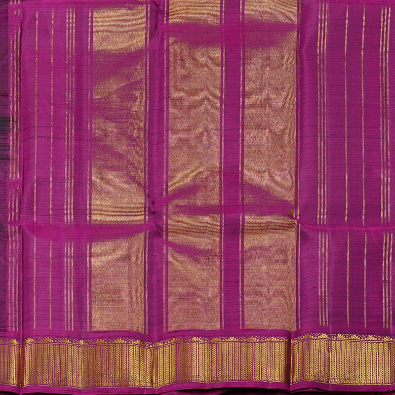 Hayagrivas Black Handloom Kanjivaram Silk Saree with Purple Border KBD2185C5-3