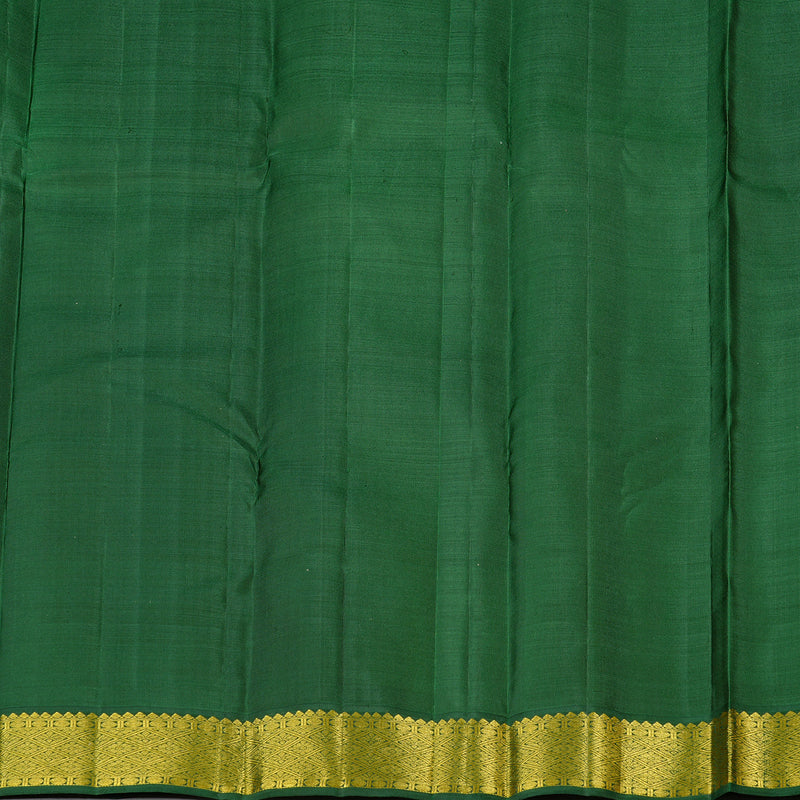 Hayagrivas Fluorescent Green Handloom Kanjivaram Silk Saree with Bottle Green Border KBD2185C7-2
